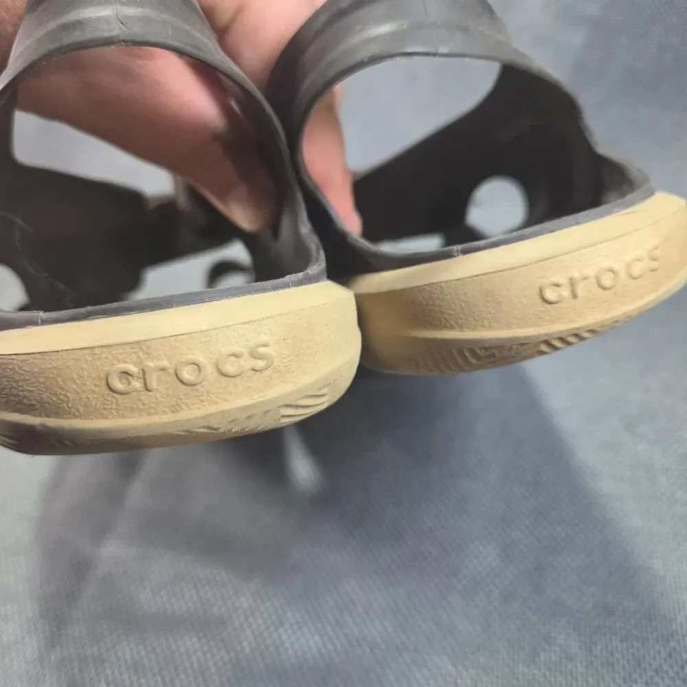 Crocs Iconic Comfort Swiftwater Brown & Beige Fishing Sandal Men's Size 11